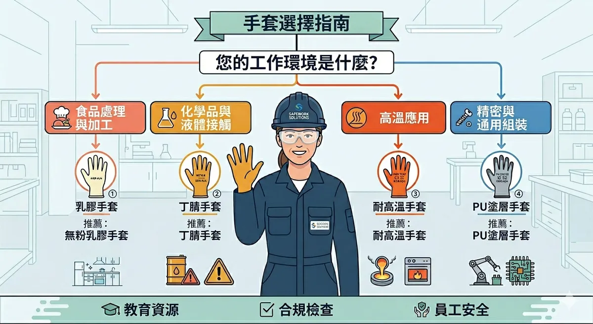 工作手套怎麼選？棉紗、NBR、PVC、尼龍四大材質完整比較